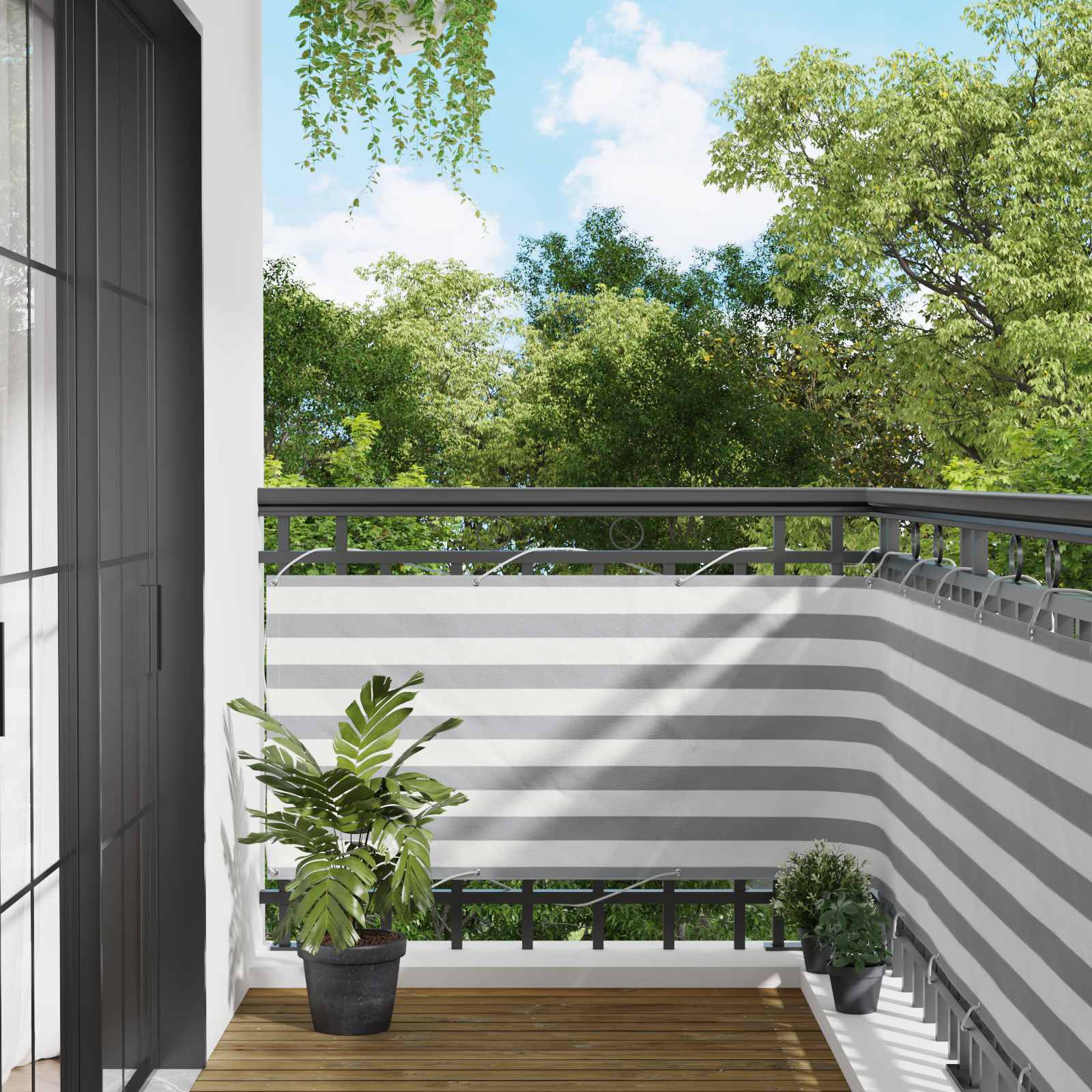vidaXL Balcony Screen 75 x 600 cm Oxford Fabric Rectangular 1