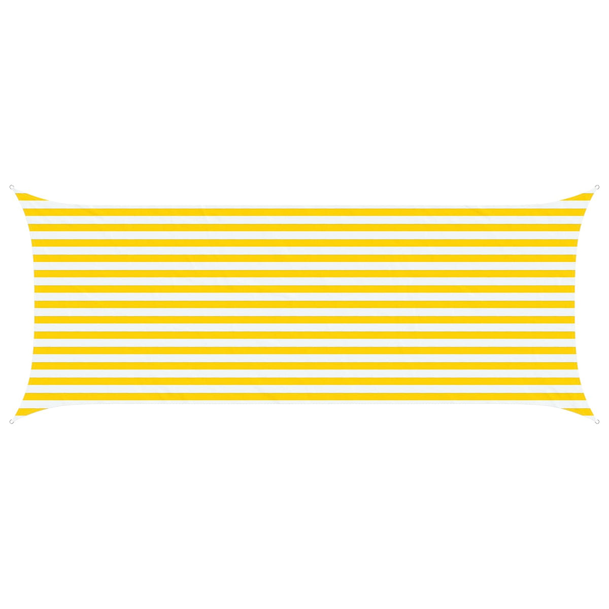 Sunshade Sail Oxford Fabric Rectangular 2x5 m Width 2 m Drop 5 m Yellow and white