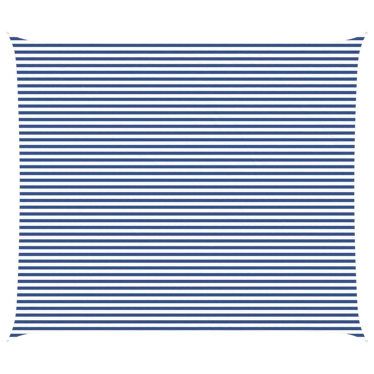 Sunshade Sail Oxford Fabric Rectangular 6x7 m Width 6 m Drop 7 m Blue and white