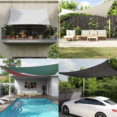 vidaXL Sun Shade Sail Light Grey and White 7 x 6 m 3