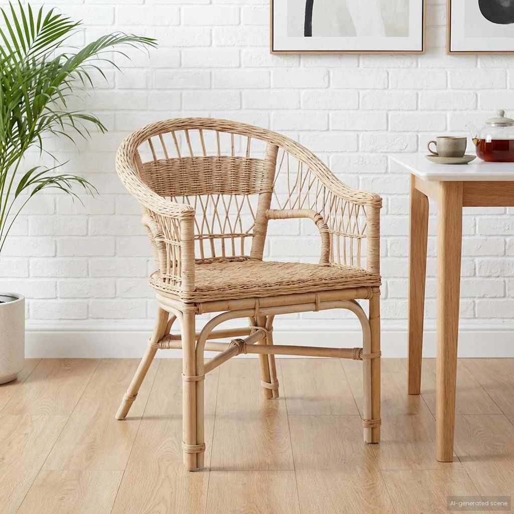vidaXL Stacking Chair Rattan Natural 60 x 60 x 81 cm 1