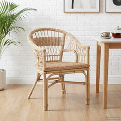 vidaXL Stacking Chair Rattan Natural 60 x 60 x 81 cm 1