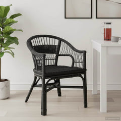 Stacking Chair Rattan 60 x 60 x 81 cm Black
