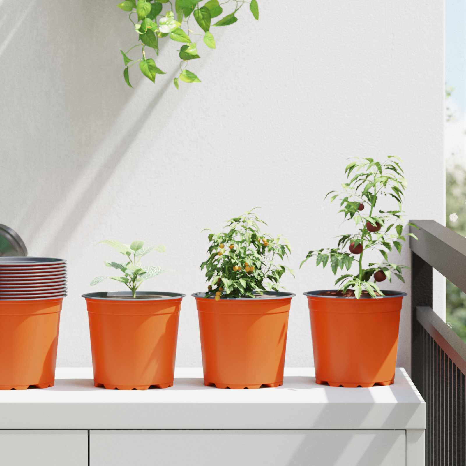 vidaXL Round Flower Pot 100 pcs Terracotta Ø 15 x 13 cm Plastic 1
