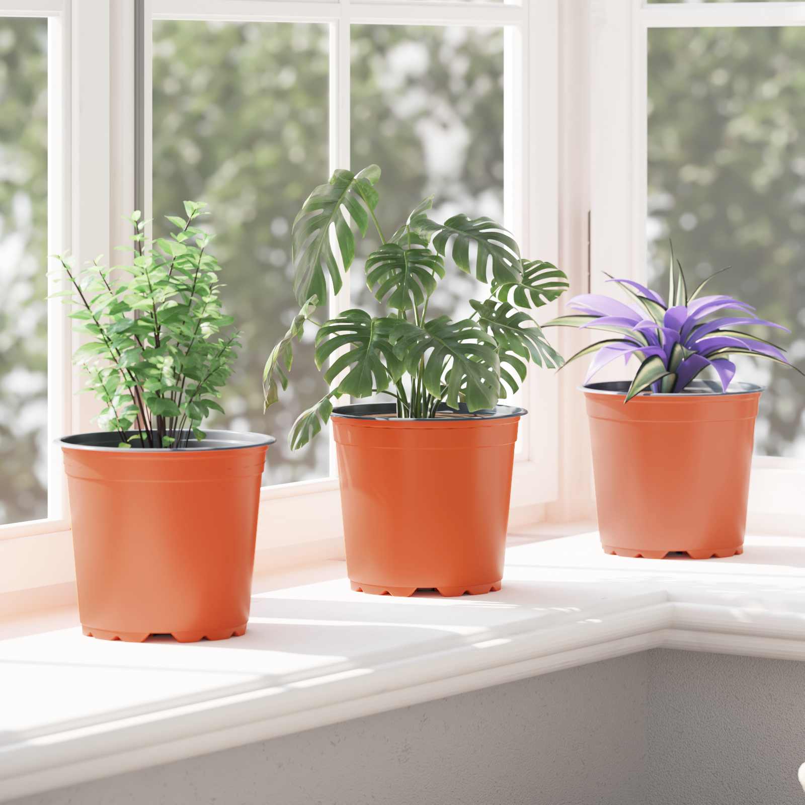 vidaXL Round Flower Pot 100 pcs Terracotta Ø 15 x 13 cm Plastic 5