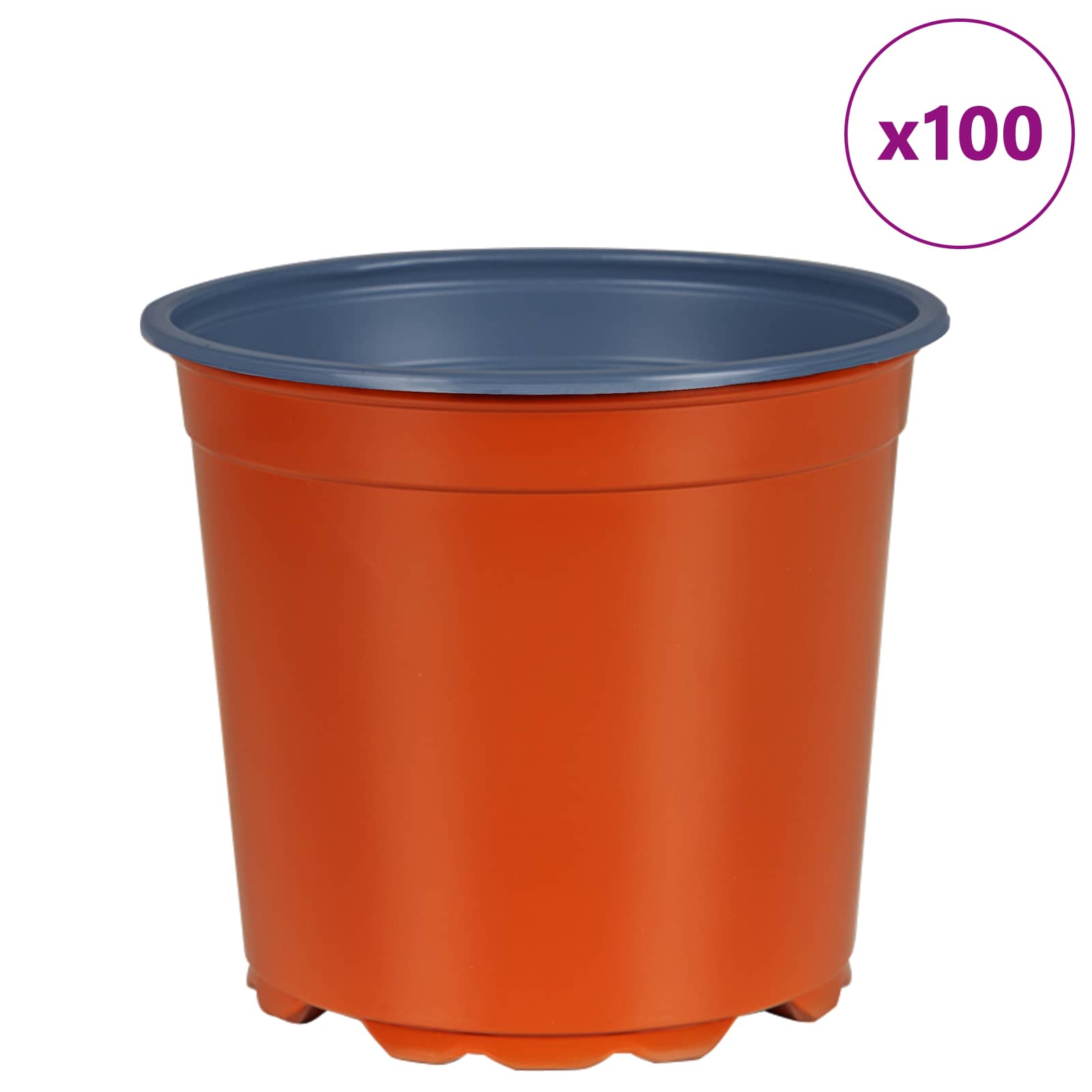 vidaXL Round Flower Pot 100 pcs Terracotta Ø 15 x 13 cm Plastic 4