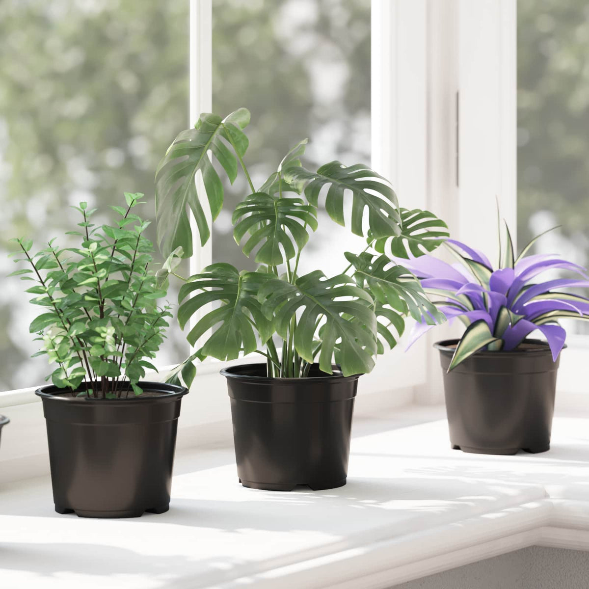 Round Flower Pot 200 pcs Black Plastic, image 5