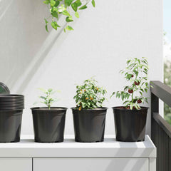 vidaXL Round Flower Pot 200 pcs Black Ø 15 x 13 cm Plastic 1