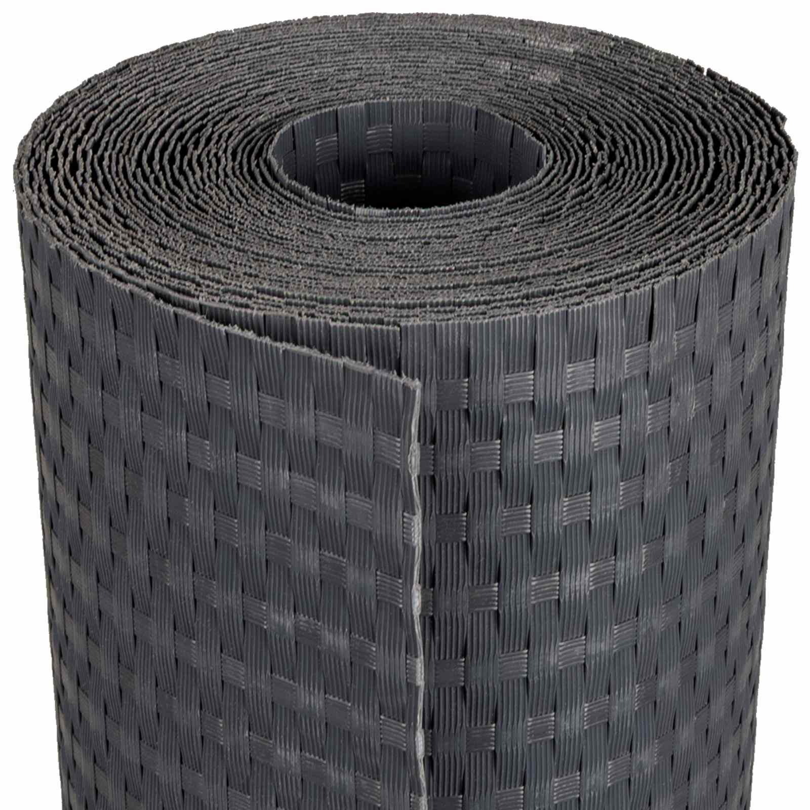 vidaXL Balcony Screen Dark Grey 400 x 80 cm Poly Rattan 2
