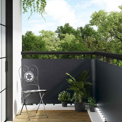 vidaXL Balcony Screen 600 x 100 cm Poly Rattan Dark Grey 1
