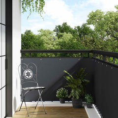 vidaXL Balcony Screen with Eyelets 400 x 80 cm Poly Rattan Anthracite 1
