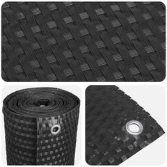 vidaXL Balcony Screen with Eyelets 400 x 80 cm Poly Rattan Black 4