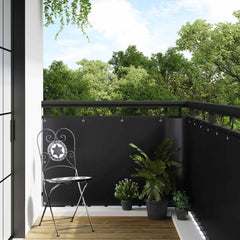 vidaXL Balcony Screen with Eyelets 400 x 80 cm Poly Rattan Black 1