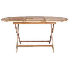 vidaXL Folding Garden Table Natural 160 x 80 x 76 cm Solid Teak Wood 3