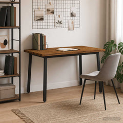 Dining Table 90 x 55 x 75 cm Solid Acacia Wood Live Edge Natural and black