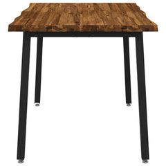 Dining Table 90 x 55 x 75 cm Solid Acacia Wood Live Edge Natural and black
