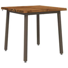 vidaXL 70 x 70 x 75 cm Solid Acacia Wood Natural and Coffee Square 2