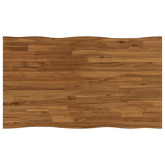 Dining Table Solid Acacia Wood Live Edge Depth 70 cm Natural and black 120 cm