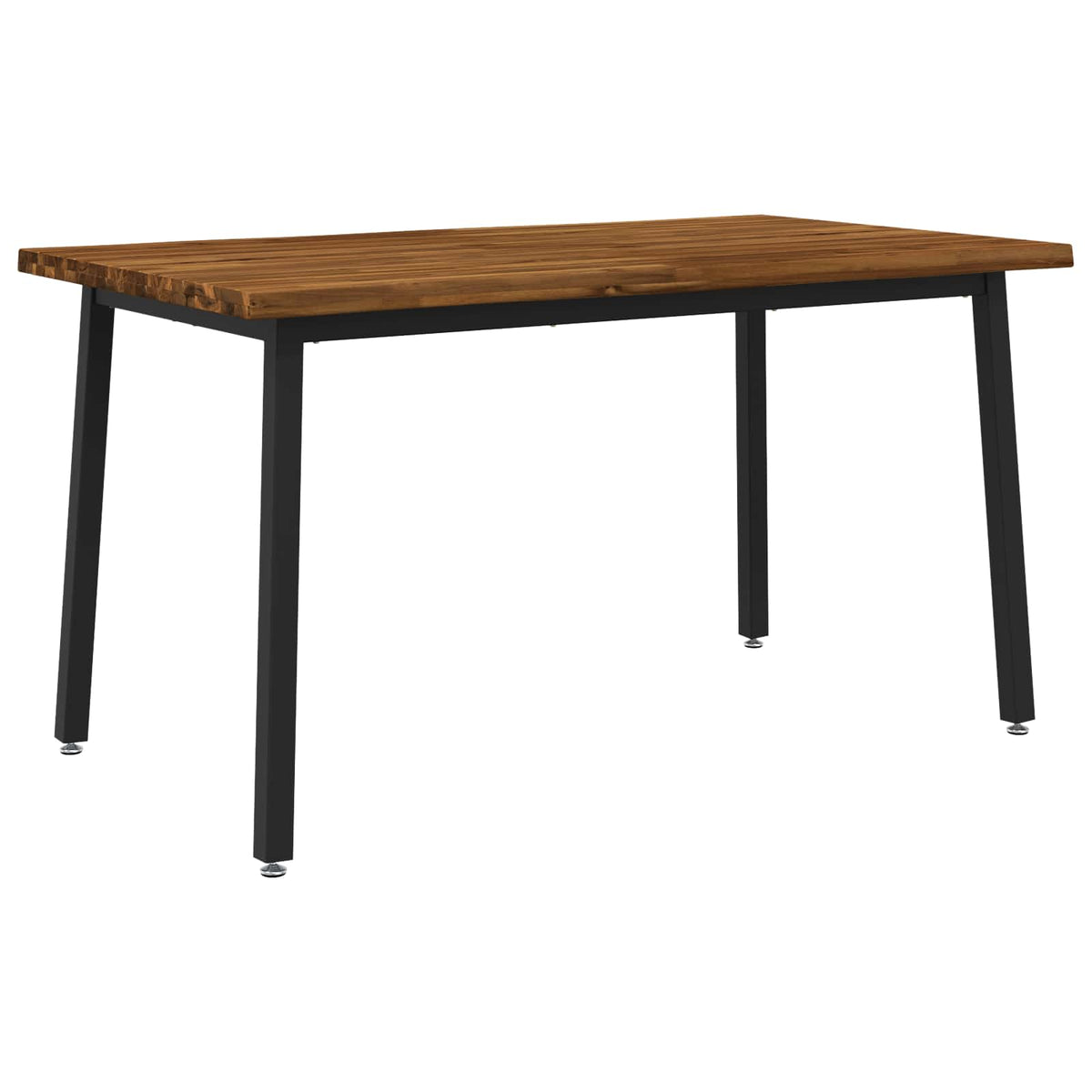 Dining Table Solid Acacia Wood Live Edge Depth 90 cm Natural and black 120 cm