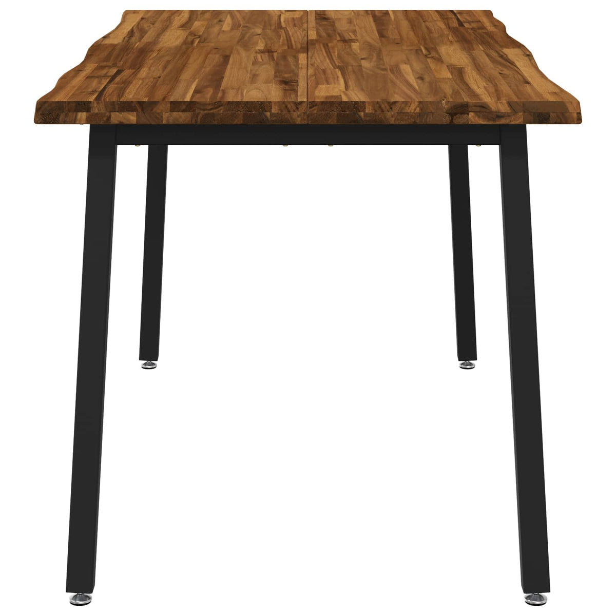 Dining Table Solid Acacia Wood Live Edge Depth 90 cm Natural and black 120 cm