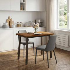 Dining Table Solid Acacia Wood Square Natural coffee