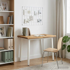 Dining Table Solid Acacia Wood Square Whitewash White