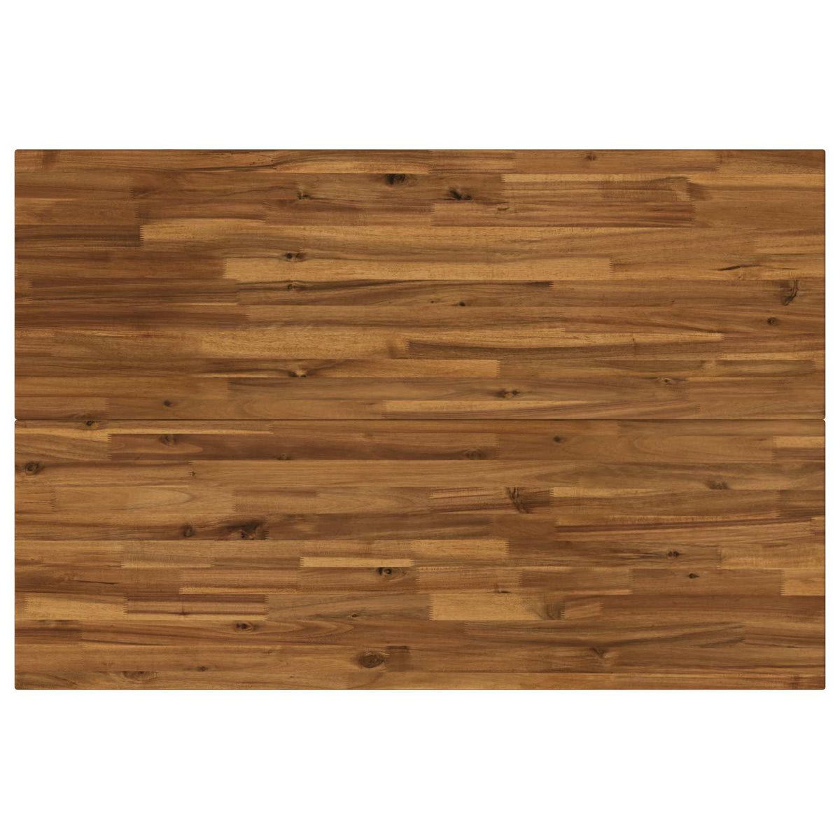 Dining Table Solid Acacia Wood Square Depth 80 cm Natural and black 120 cm