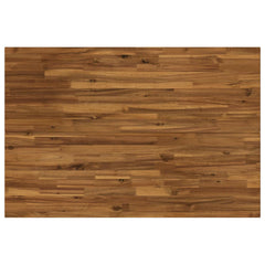 Dining Table Solid Acacia Wood Square Depth 80 cm Natural and black 120 cm