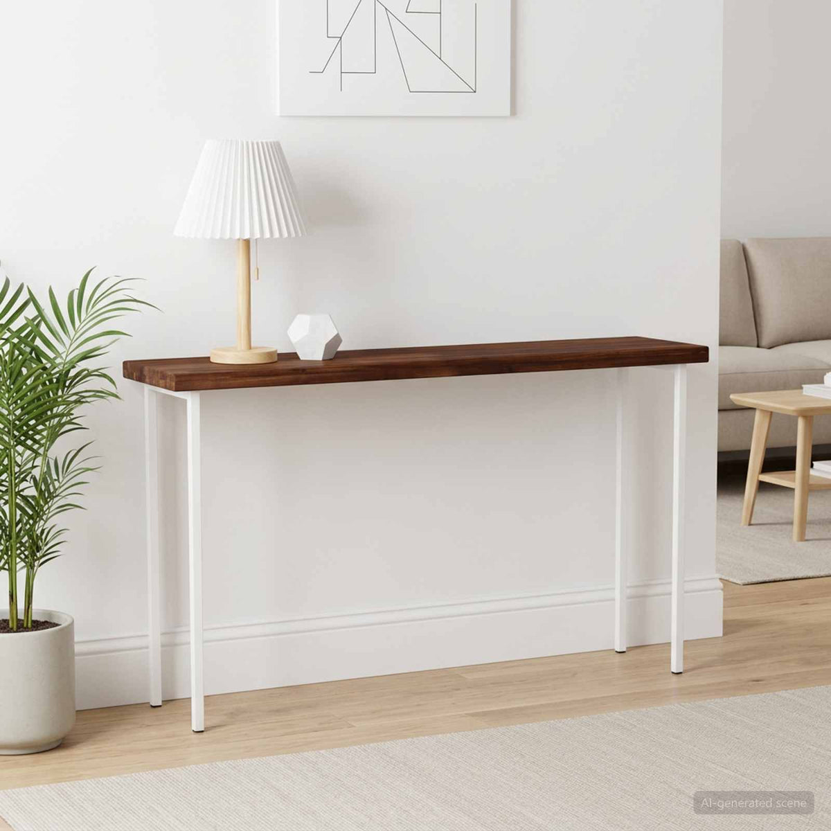 Table Top Dark Brown Rectangular Depth 20 cm 120 cm