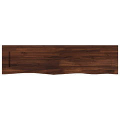 Live Edge Table Top Rectangular Dark Brown Live Edge 1 Side Depth 30 cm 120 cm