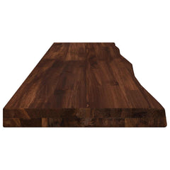 Live Edge Table Top Rectangular Dark Brown Live Edge 1 Side Depth 30 cm 120 cm