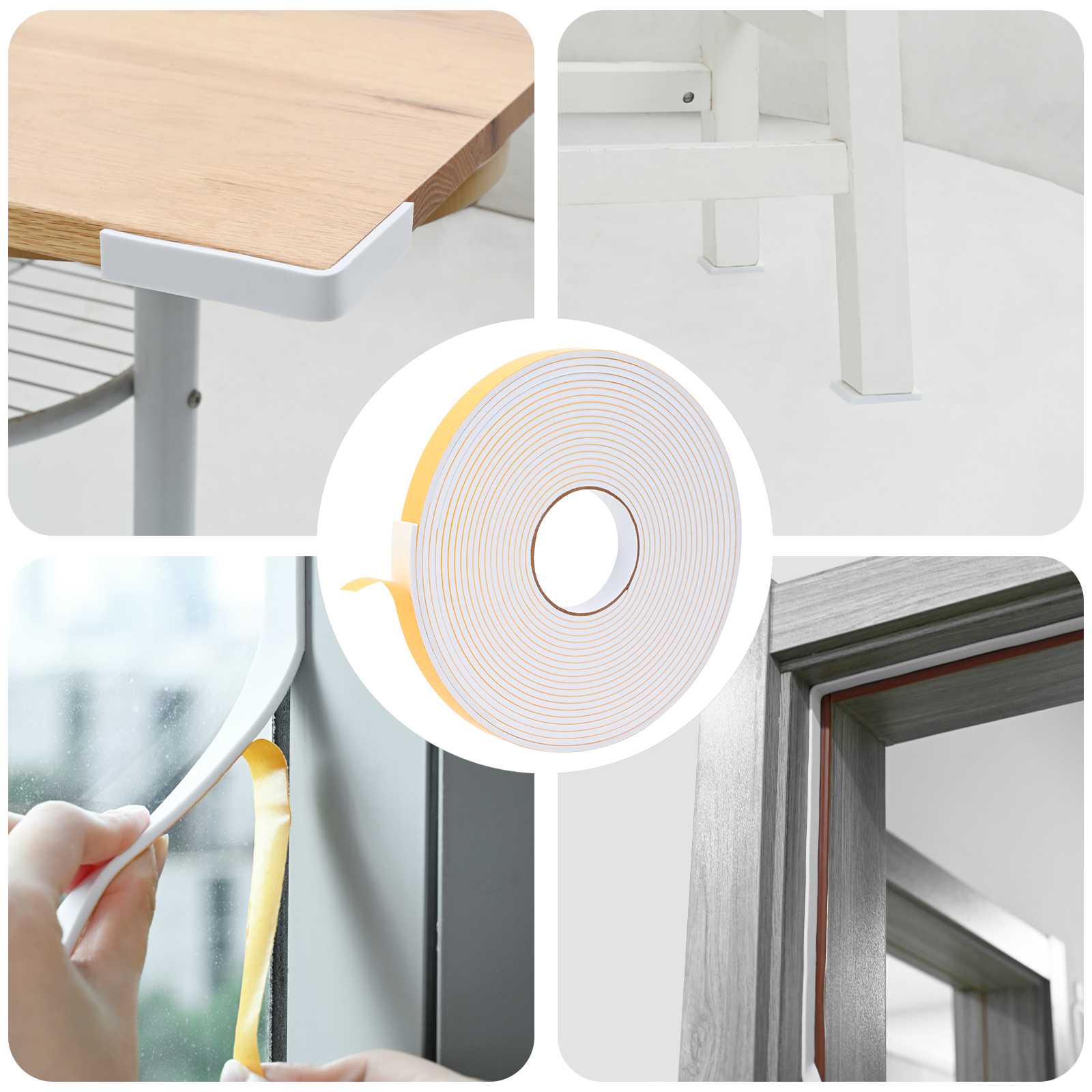 vidaXL Self-adhesive Foam Tape 10 pcs White 20mm x 10m CR Foam 1