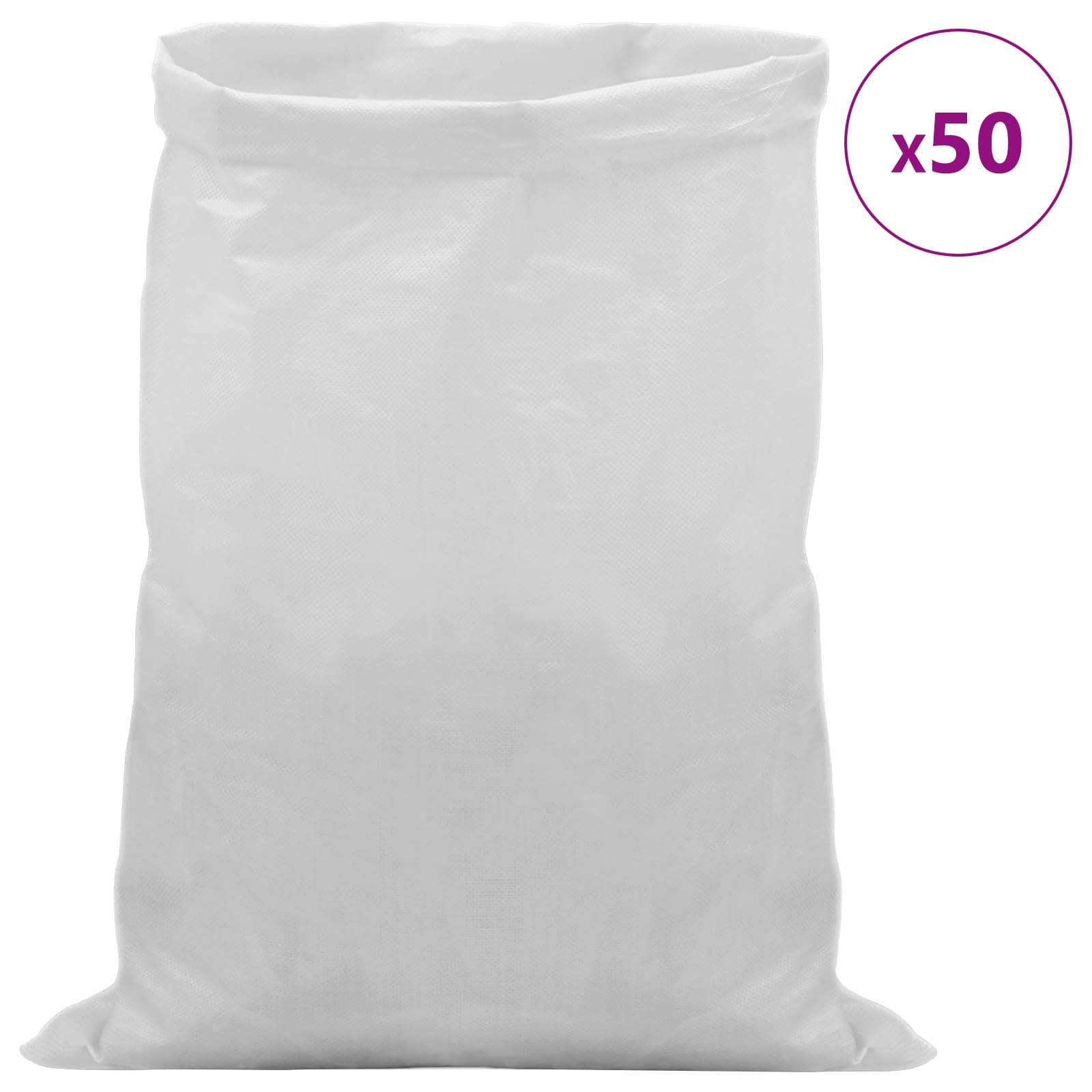 vidaXL Woven Sacks 50 pcs White 60 x 100 cm PP 3