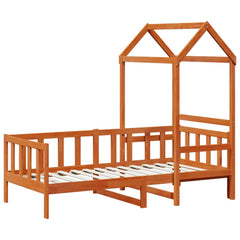 Day Bed Set 2 pcs Solid Pine Wood Wax brown 80 cm 200 cm