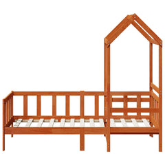 Day Bed Set 2 pcs Solid Pine Wood Wax brown 80 cm 200 cm
