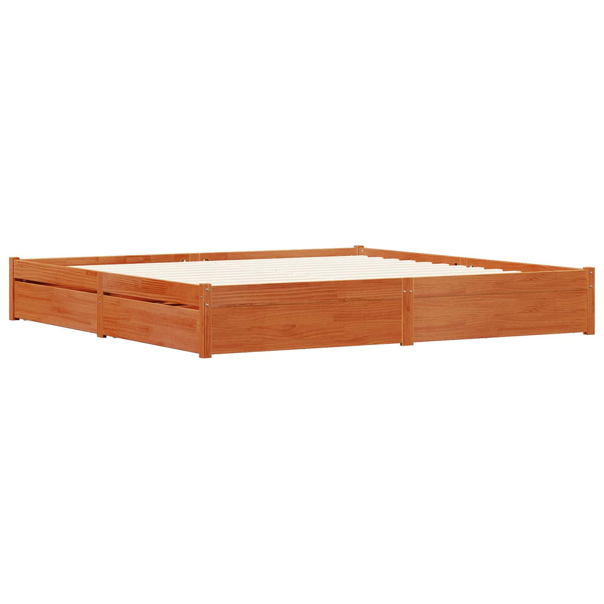 Bed Frame Solid Pine Wood Length 200 cm Wax Brown 200 cm