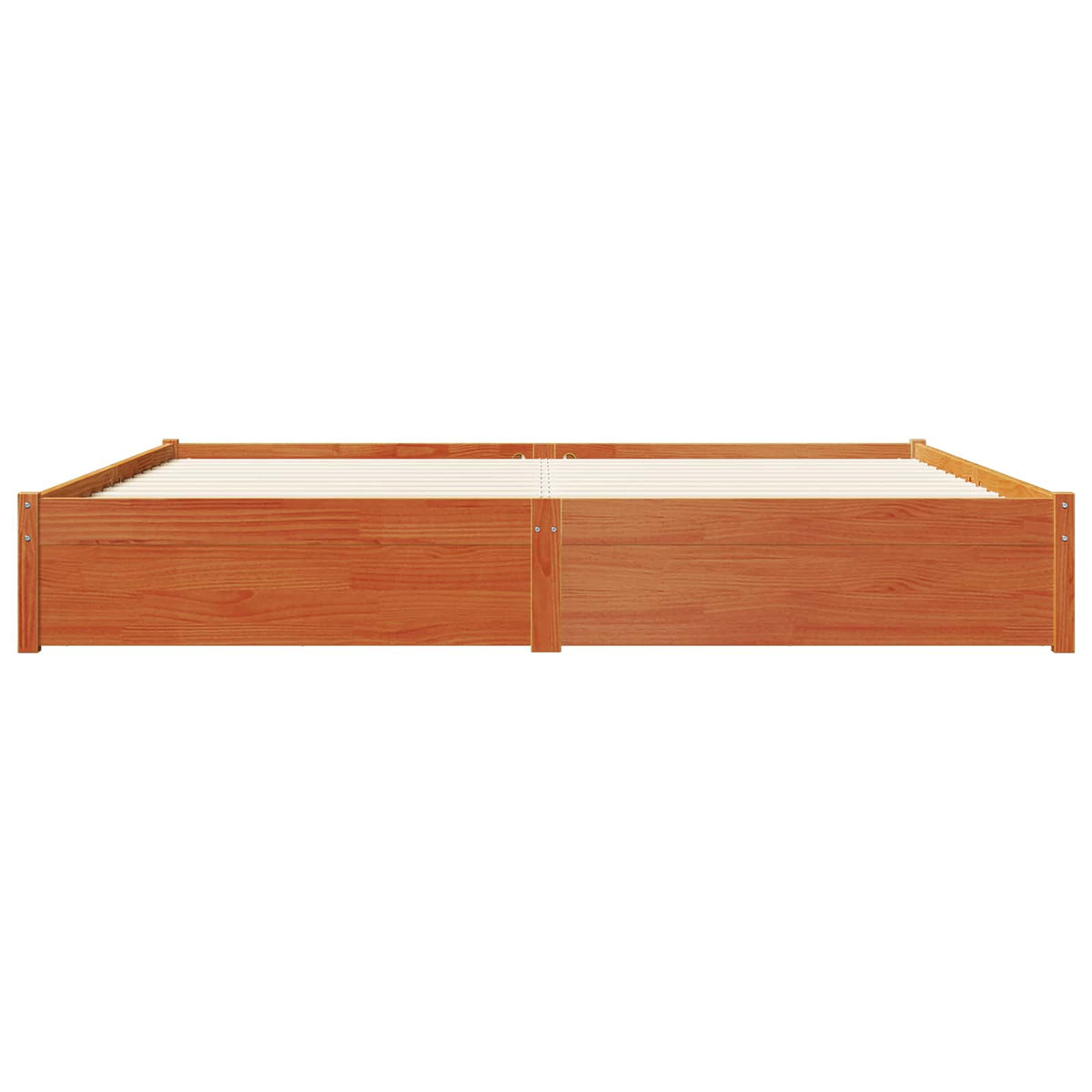 Bed Frame Solid Pine Wood Length 200 cm Wax Brown 200 cm