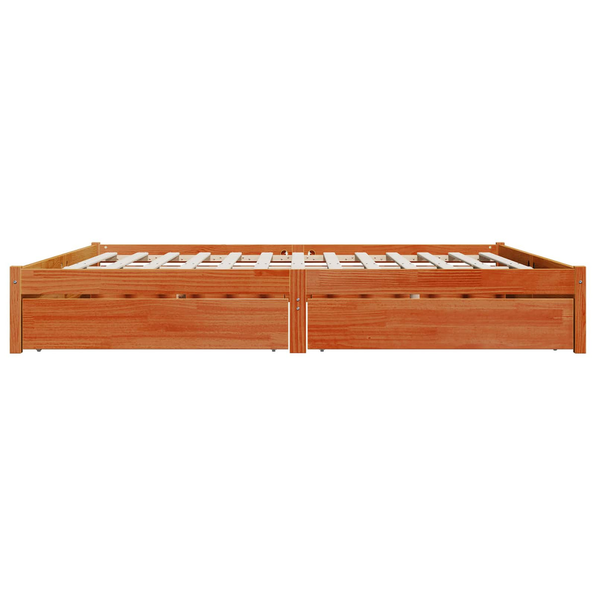 Bed Frame Solid Pine Wood Length 200 cm Wax Brown 200 cm