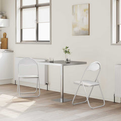 vidaXL Folding Chair 2 pcs Faux Leather White 48 x 43.5 x 81 cm 3