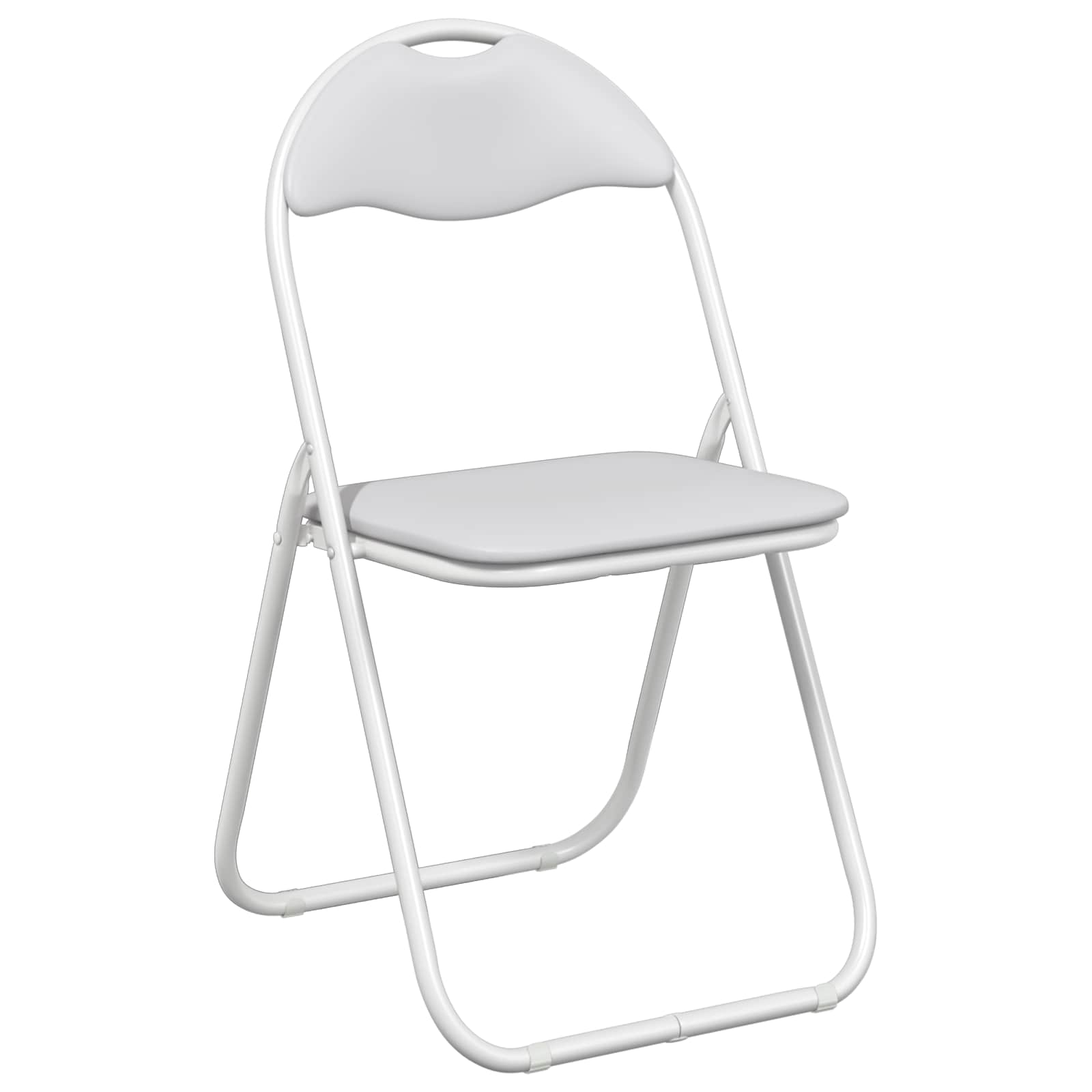 vidaXL Folding Chair 2 pcs Faux Leather White 48 x 43.5 x 81 cm 4