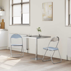 vidaXL Folding Chair 2 pcs Faux Leather Grey 48 x 43.5 x 81 cm 3