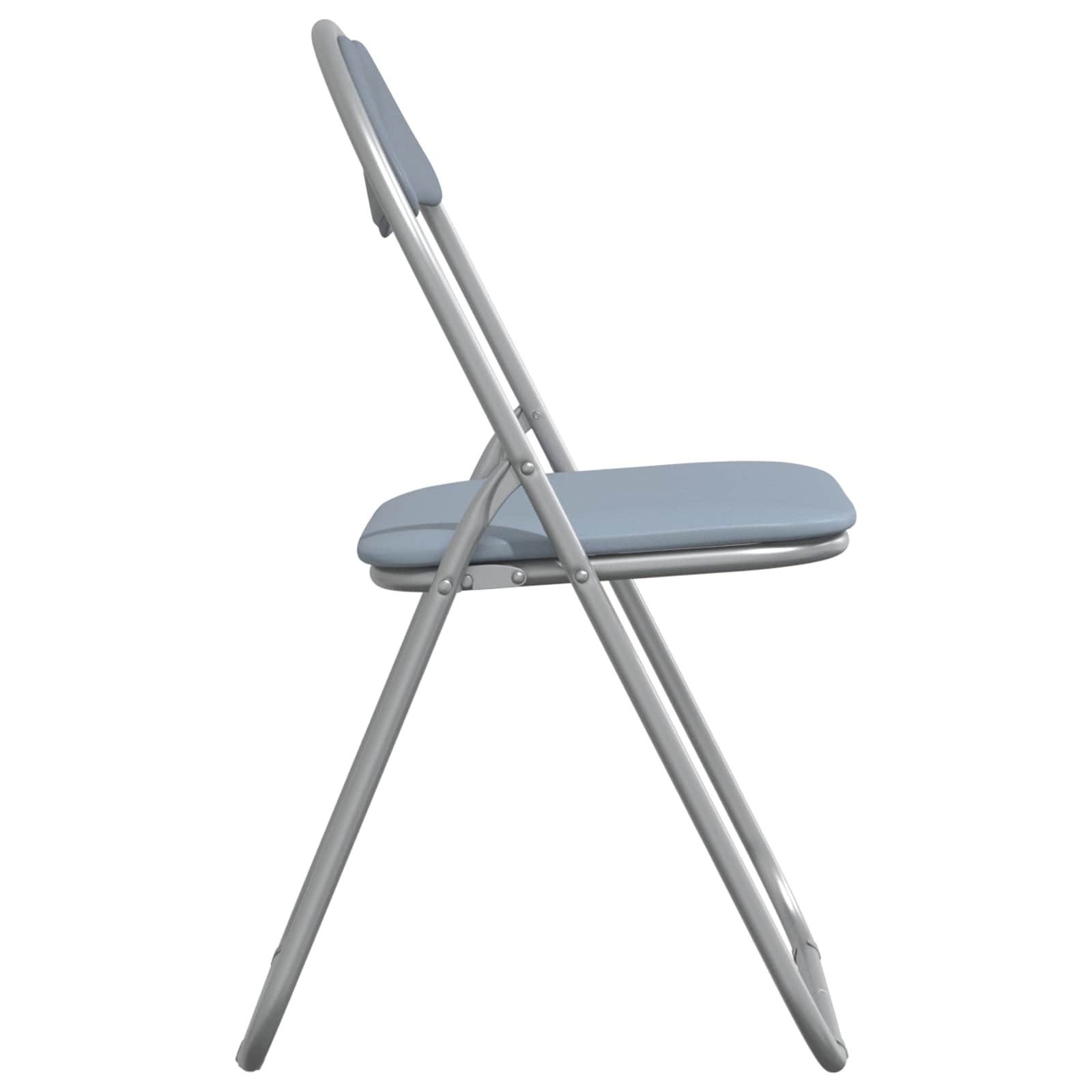 vidaXL Folding Chair 2 pcs Faux Leather Grey 48 x 43.5 x 81 cm 6
