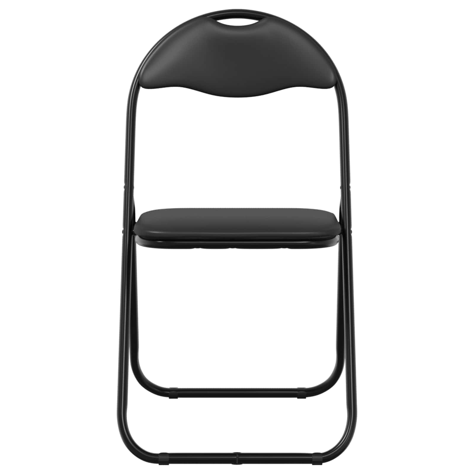 vidaXL Folding Chair 2 pcs Faux Leather Black 48 x 43.5 x 81 cm 5