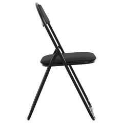 vidaXL Folding Chair 2 pcs Faux Leather Black 48 x 43.5 x 81 cm 6