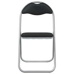 vidaXL Folding Chair 8 pcs Faux Leather Black and Grey 5