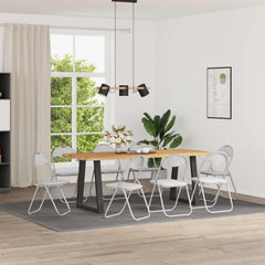 vidaXL Folding Chair 8 pcs Faux Leather White and Grey 1