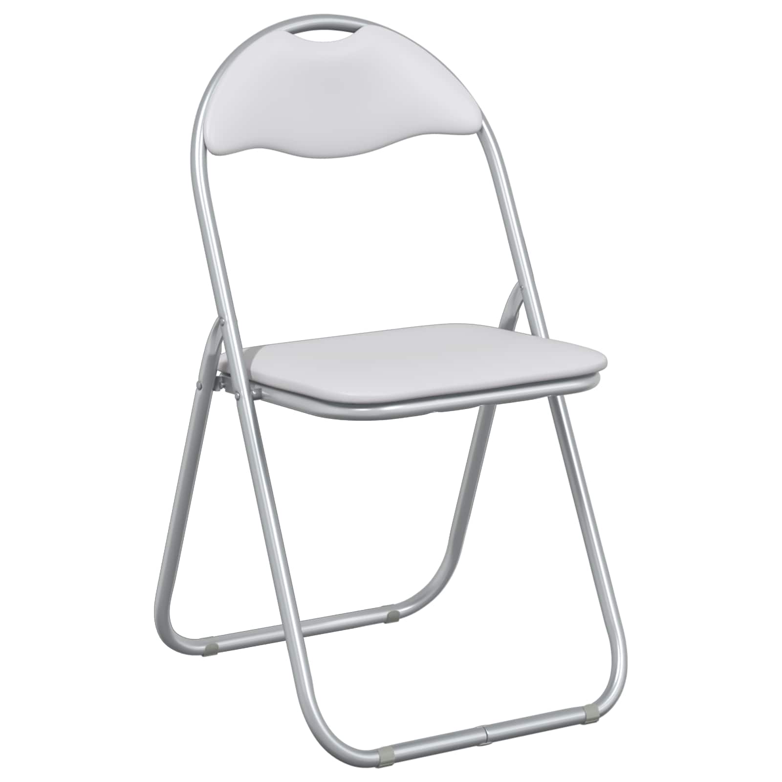 vidaXL Folding Chair 8 pcs Faux Leather White and Grey 2