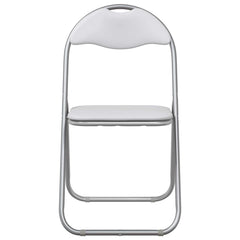 vidaXL Folding Chair 8 pcs Faux Leather White and Grey 5