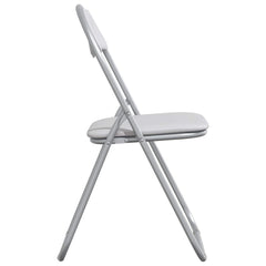 vidaXL Folding Chair 8 pcs Faux Leather White and Grey 6