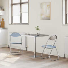 vidaXL Folding Chair 2 pcs Faux Leather Grey 48 x 43.5 x 81 cm 3